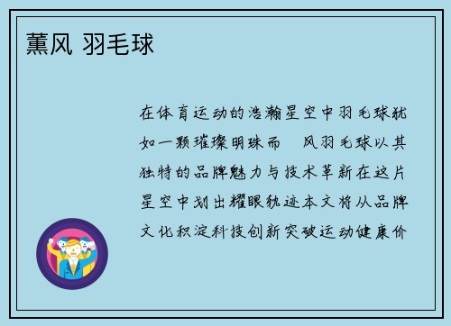 薫风 羽毛球